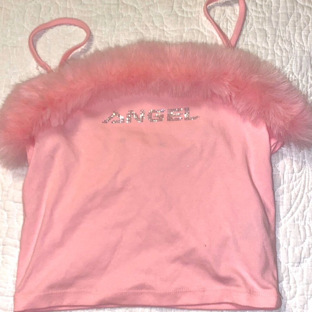 Pink angel crop top Forever21 Medium